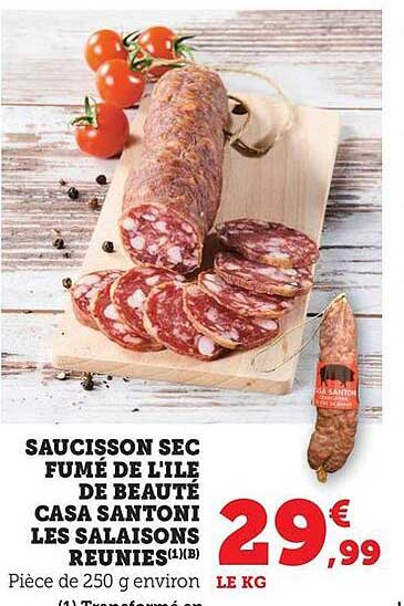 SAUCISSON SEC FUMÉ DE L'ILE DE BEAUTÉ CASA SANTONI