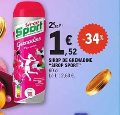 SIROP DE GRENADINE "SIROP SPORT"