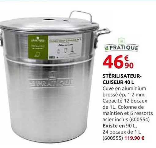 STÉRILISATEUR-CUISEUR 40 L