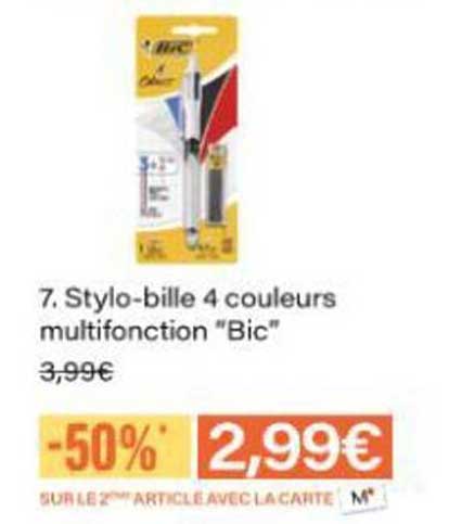 Stylo-bille 4 couleurs multifunction "Bic"