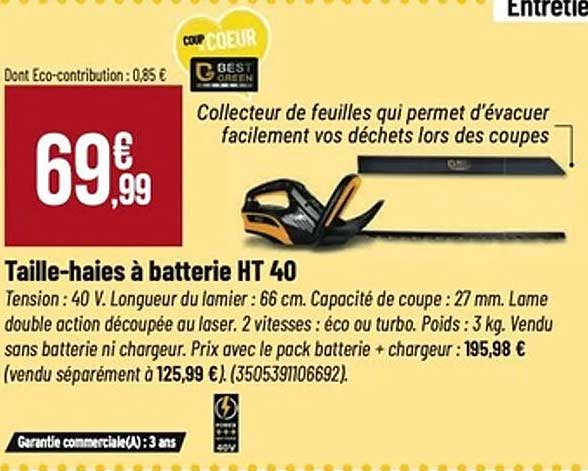 Taille-haies à batterie HT 40