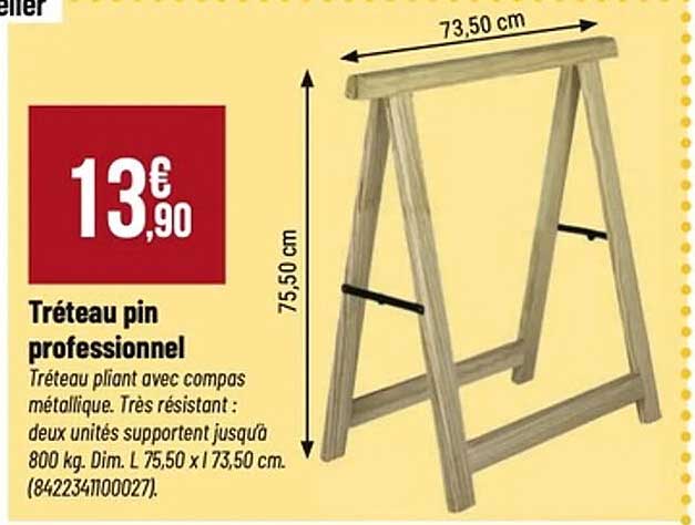 Tréteau pin professionnel