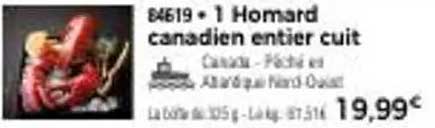 1 Homard canadien entier cuit