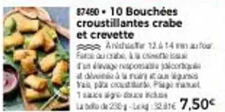 10 Bouchées croustillantes crabe et crevette