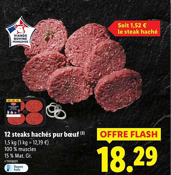 12 steaks hachés pur bœuf