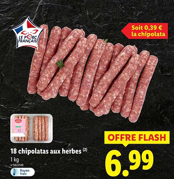 18 chipolatas aux herbes