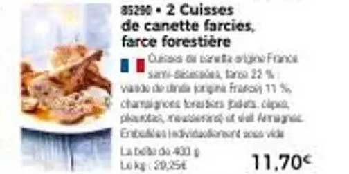 2 Cuisses de canette farcies, farce forestière