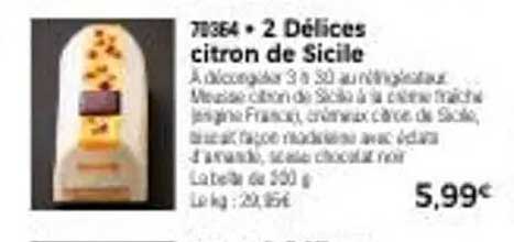 2 Délices citron de Sicile