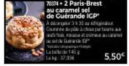 2 Paris-Brest au caramel sel de Guérande IGP*
