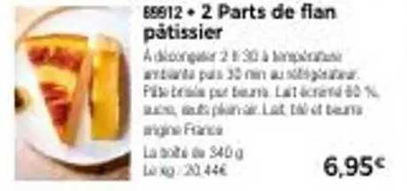 2 Parts de flan pâtissier