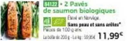 2 Pavés de saumon biologiques