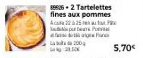 2 Tartelettes fines aux pommes