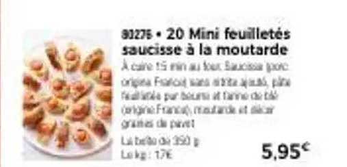 20 Mini feuilletés saucisse à la moutarde