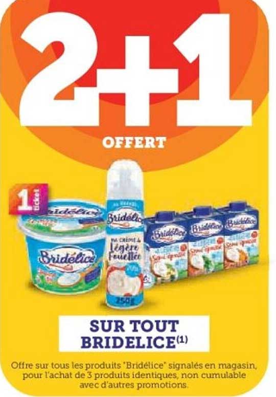 2+1 OFFERTE SUR TOUT BRIDELICE