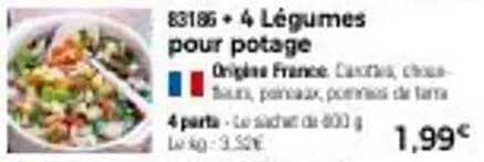 4 Légumes pour potage