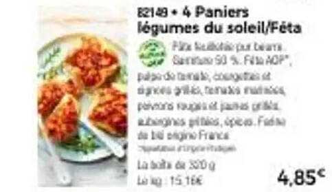 4 Paniers légumes du soleil/Feta