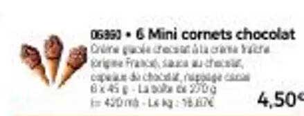 6 Mini cornets chocolat