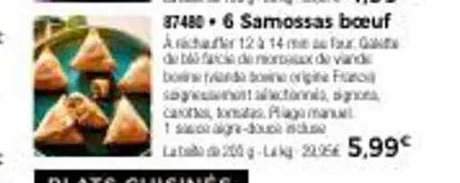 6 Samossas bœuf