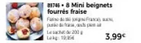 8 Mini beignets fourrés fraise