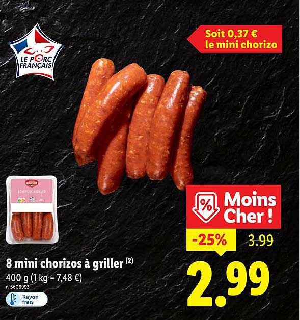 8 mini chorizos à griller