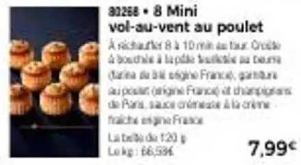 8 Mini vol-au-vent au poulet