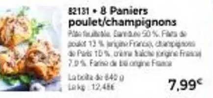 8 Paniers poulet/champignons
