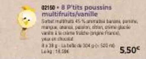 8 P'tits poussins multifruits/vanille
