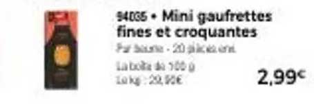 94005 • Mini gaufrettes fines et croustillantes