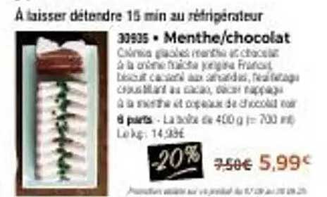 À laisser détendre 15 min au réfrigérateur