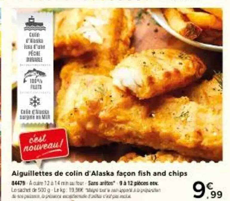 Aiguillettes de colin d'Alaska façon fish and chips