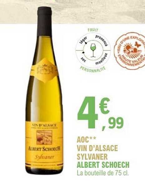 AOC** VIN D'ALSACE SYLVANER ALBERT SCHOECH