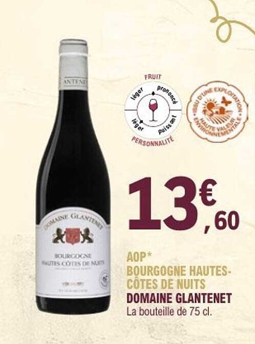 AOP* BOURGOGNE HAUTES-CÔTES DE NUITS DOMAINE GLANTENET