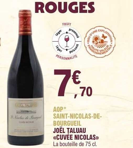 AOP* SAINT-NICOLAS-DE-BOURGEUIL JOËL TALAU "CUVÉE NICOLAS"