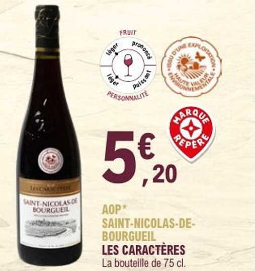 AOP* SAINT-NICOLAS-DE-BOURGUEIL LES CARACTÈRES