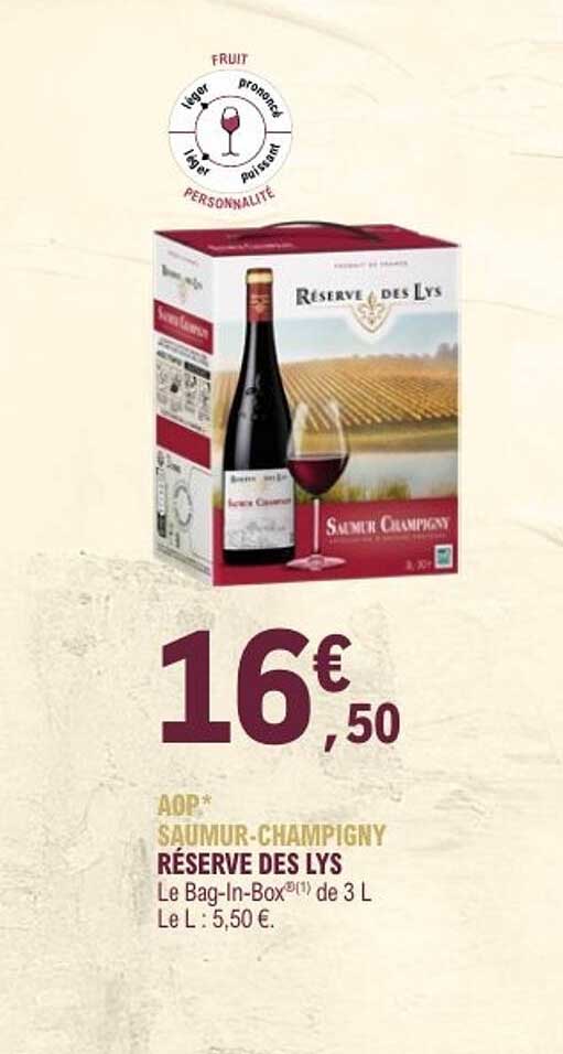 AOP* SAUMUR-CHAMPIGNY RÉSERVE DES LYS