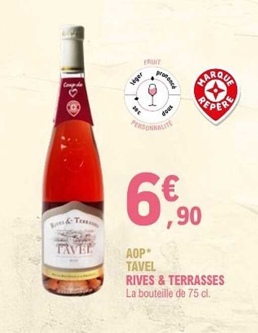 AOP TAVEL RIVES & TERRASSES La bouteille de 75 cl