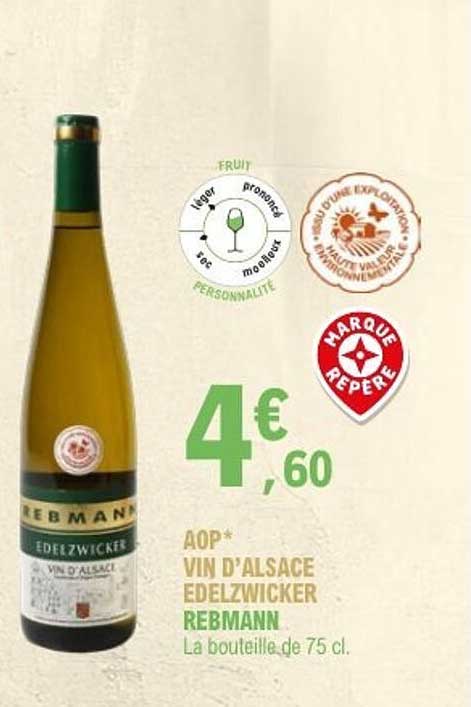 AOP* VIN D'ALSACE EDELZWICKER REBMANN