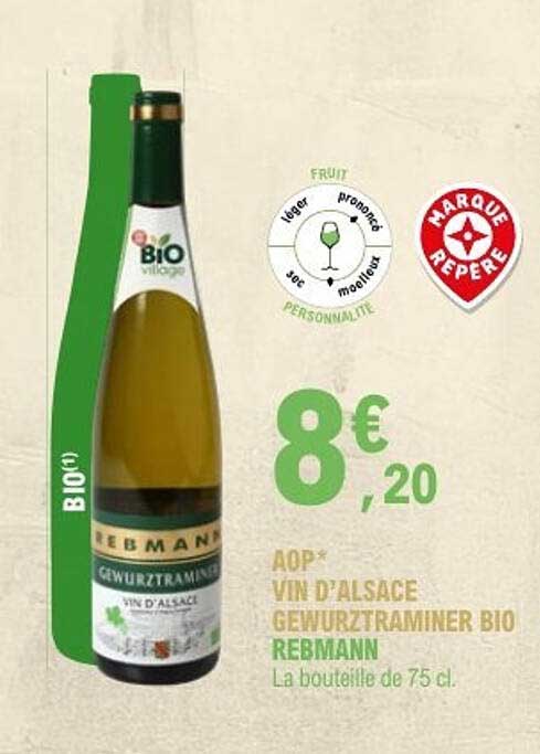 AOP* VIN D’ALSACE GEWURZTRAMINER BIO REBMANN