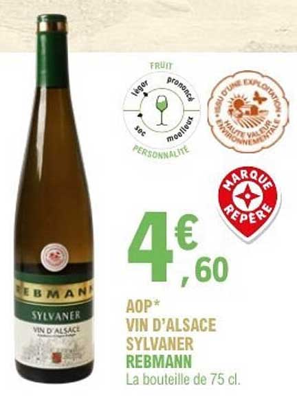 AOP* VIN D'ALSACE SYLVANER REBMANN