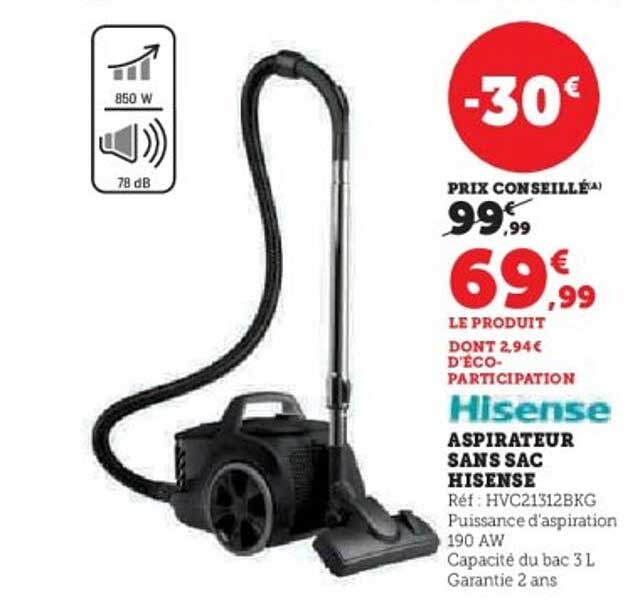 ASPIRATEUR SANS SAC HISENSE