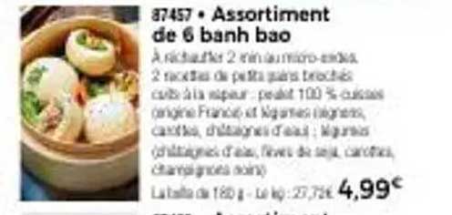 Assortiment de 6 banh bao