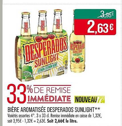 BIÈRE AROMATISÉE DESPERADOS SUNLIGHT