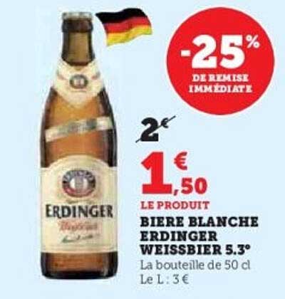 Bière Blanche Erdinger Weissbier 5.3°