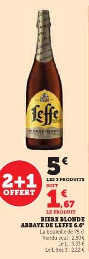 BIERE BLONDE ABBAYE DE LEFFE 6.6°