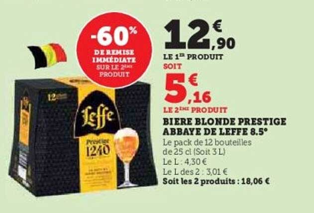 BIERE BLONDE PRESTIGE ABBAYE DE LEFFE 8.5°