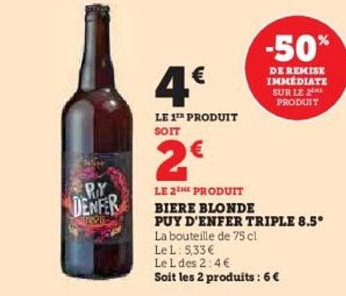 BIERE BLONDE PUY D'ENFER TRIPLE 8.5°
