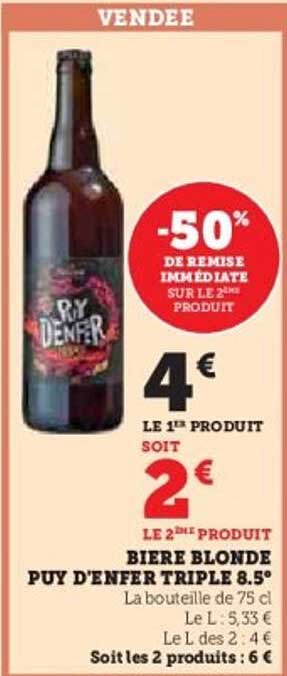 BIERE BLONDE PUY D'ENFER TRIPLE 8.5°
