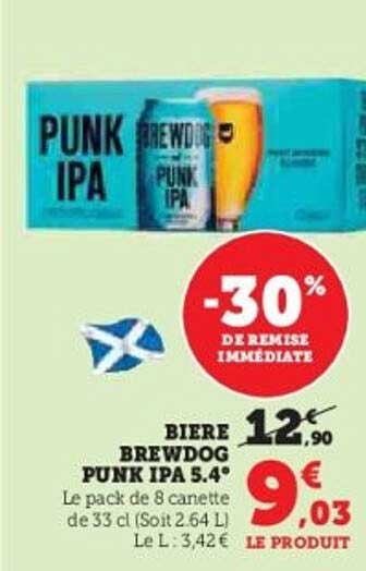 BIERE BREWDOG PUNK IPA 5.4°