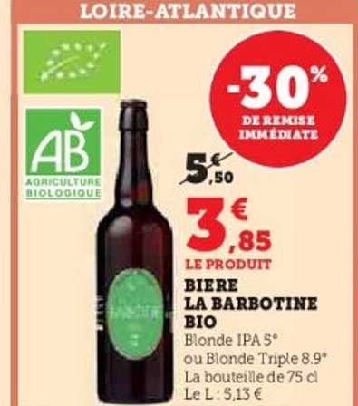 BIÈRE LA BARBOTINE BIO