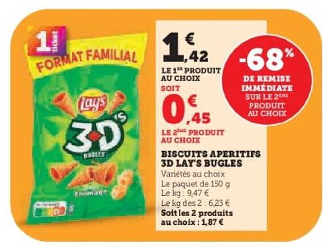 BISCUITS APÉRITIFS 3D LAY'S BUGLES